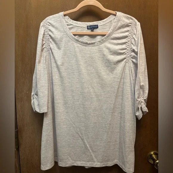 Democracy Women’s Elbow Length Puff Sleeve Ruched Top Tee Set of 3 - Picture 9 of 12